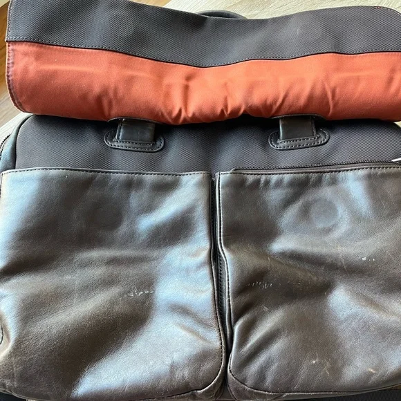 KNOMO LEATHER LAPTOP BAG